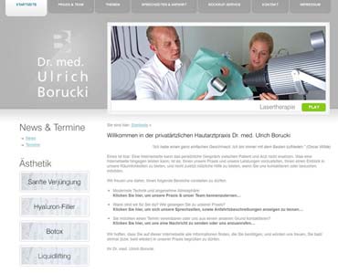 Webseite für eine dermatologische Fachpraxis - praxis-borucki.de (von Benjamin Erhardt)