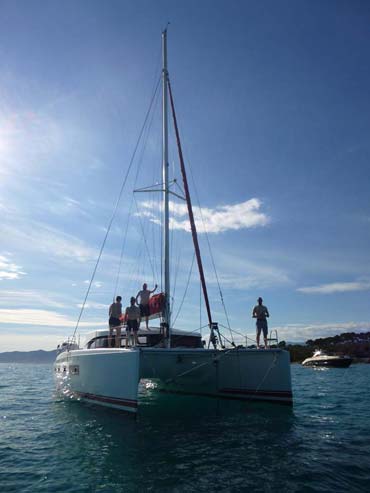 Unser Katamaran vor Anker